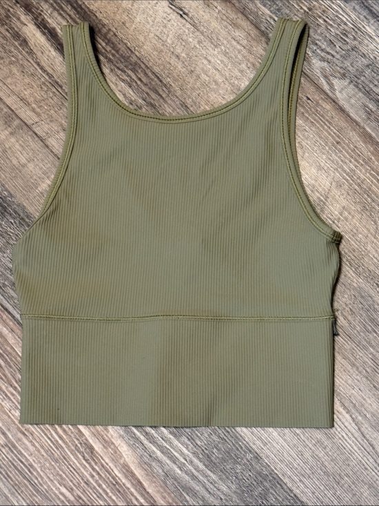lululemon athletica Tops - Lululemon Power Pivot Ribbed Tank Top Olive Green Size 4